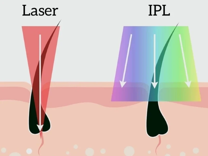 تفاوت‌ها بین از بین بردن موهای زائد با لیزر و فناوری IPL
